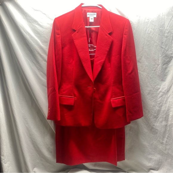 Vintage Pendleton virgin wool women’s skirt suit blazer red size medium / large - Picture 1 of 10